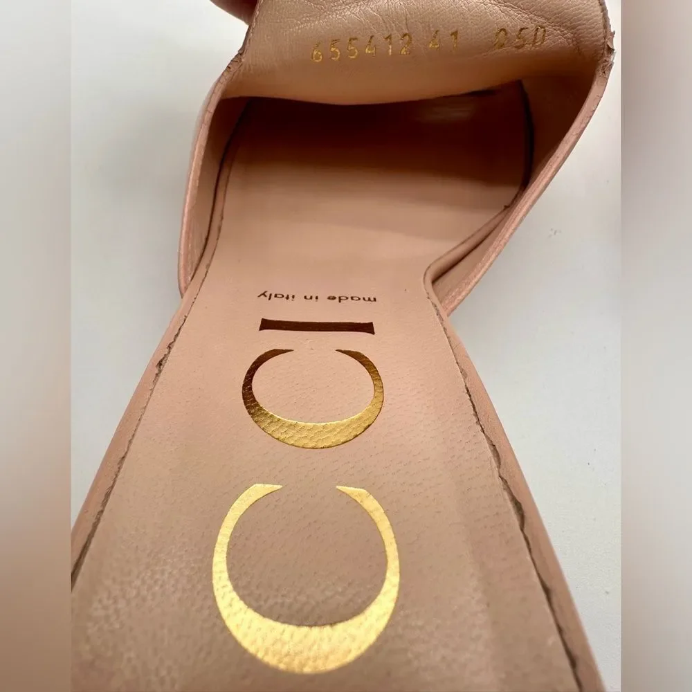 Gucci Baby Horsebit Block Heel Slide Mules Leather In Pink Rose EU 41 US 11 - Picture 10 of 13